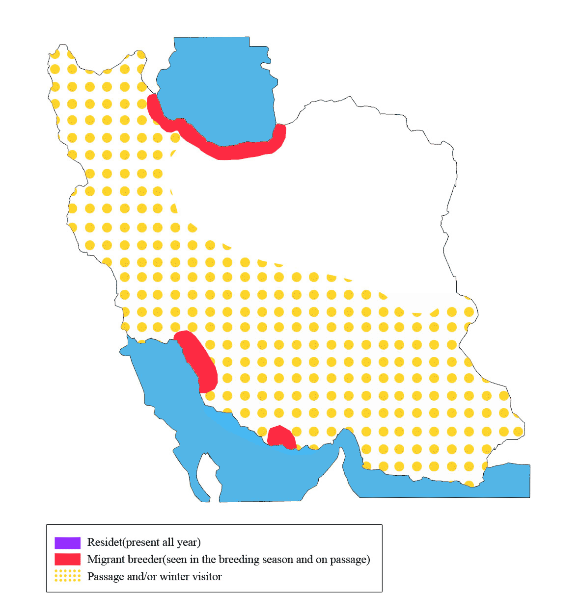 نقشه پراکندگی عقاب ماهی گیر